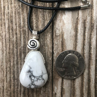 Howlite for Knowledge and Serenity. Swirl Signifies Consciousness.