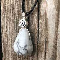 Howlite for Knowledge and Serenity. Swirl Signifies Consciousness.