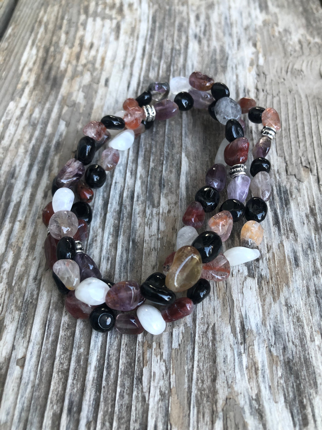 Auralite-23 with Moonstone and Tourmaline for Higher Consciousness.