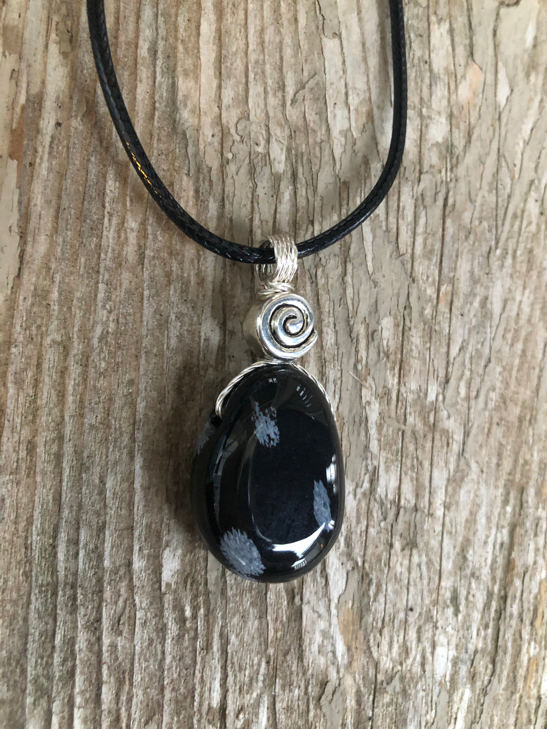 Snowflake Obsidian for Balance. Swirl for Higher Consciousness.