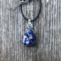 Sodalite for Creativity and Inspiration. Swirl to Signify Consciousness.
