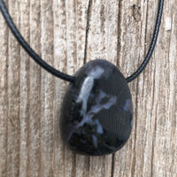 Indigo Gabbro - Mystic Merlinite Enlightenment and Higher Consciousness. 20 inch Cable.