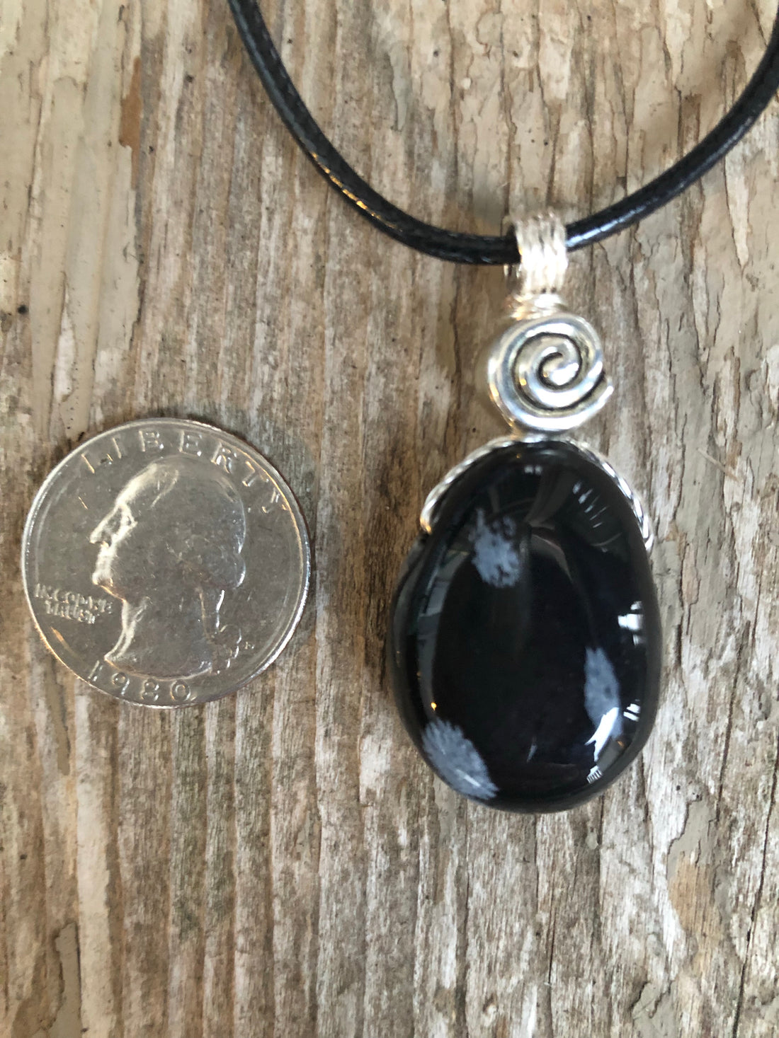 Snowflake Obsidian for Balance. Swirl for Higher Consciousness.