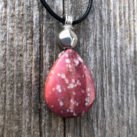 Thulite for Regeneration & Love. Pewter Accent.