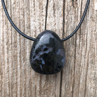 Indigo Gabbro - Mystic Merlinite Enlightenment and Higher Consciousness. 20 inch Cable.