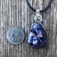 Sodalite for Creativity and Inspiration. Swirl to Signify Consciousness.