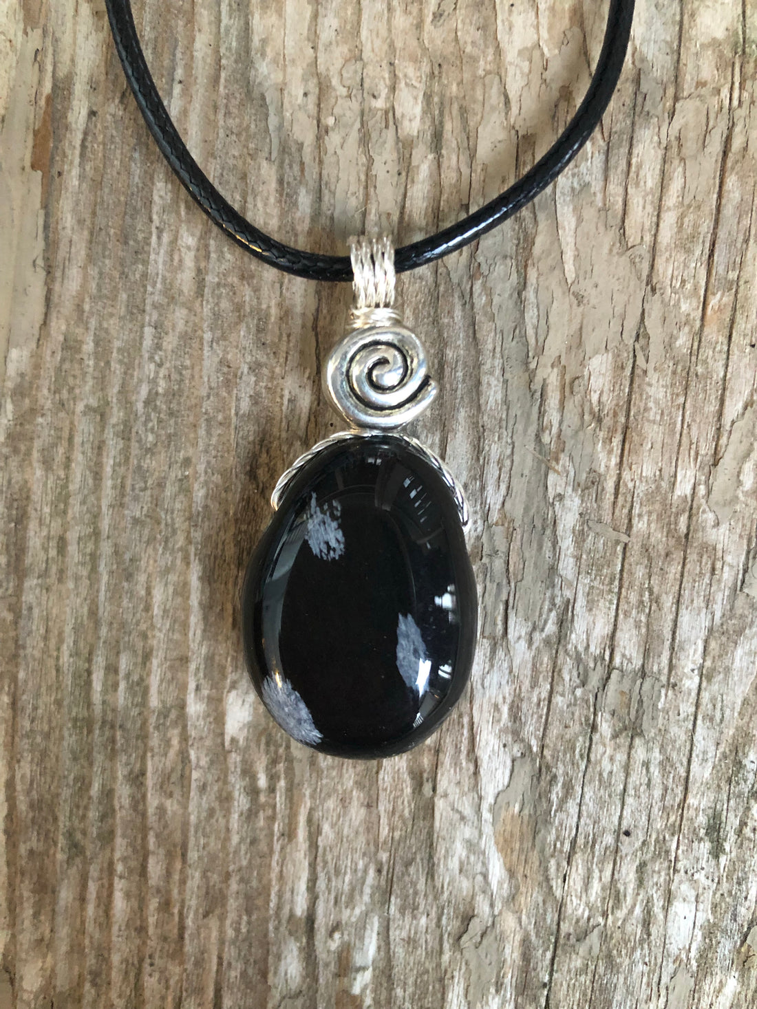 Snowflake Obsidian for Balance. Swirl for Higher Consciousness.