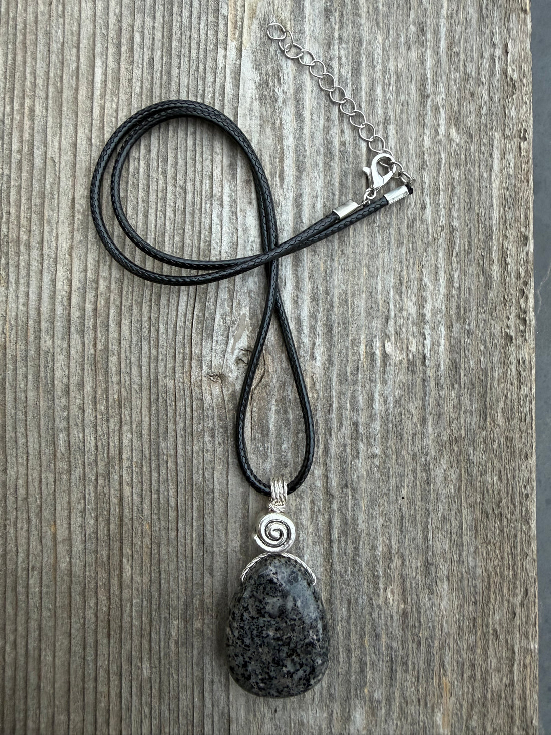 Yooperlite Necklace for Balance, Tranquility and Clarity. Spiral to Signify Consciousness.