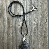 Yooperlite Necklace for Balance, Tranquility and Clarity. Spiral to Signify Consciousness.