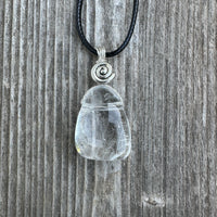 Rock Crystal for Wisdom, Loyalty and Protection. Swirl to Signify Consciousness.