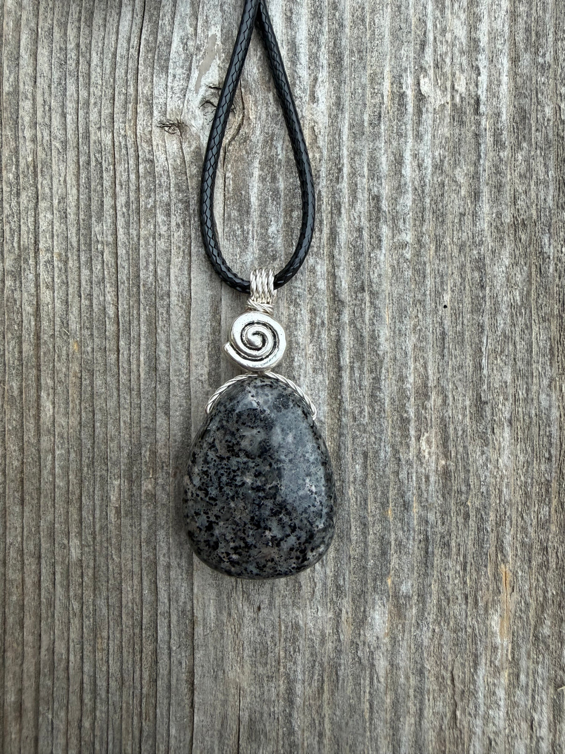 Yooperlite Necklace for Balance, Tranquility and Clarity. Spiral to Signify Consciousness.
