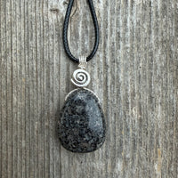 Yooperlite Necklace for Balance, Tranquility and Clarity. Spiral to Signify Consciousness.