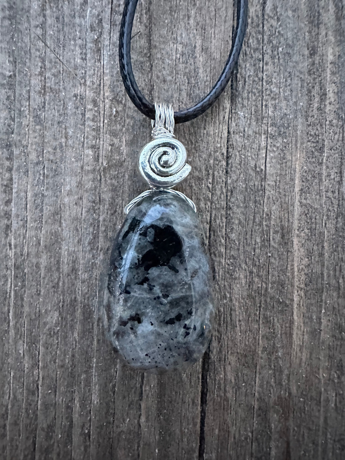 Larvikite Necklace for Connecting Ego and Soul Energies to Inspire Spiritual Growth.