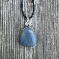 Blue Quartz for Release & Strength. Swirl to Signify Consciousness