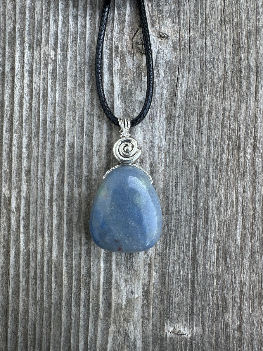 Blue Quartz for Release & Strength. Swirl to Signify Consciousness