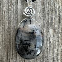 Tourmalated Quartz to Strengthen Auric Field, Bring Energy and Protection. Swirl Signifies Consciousness