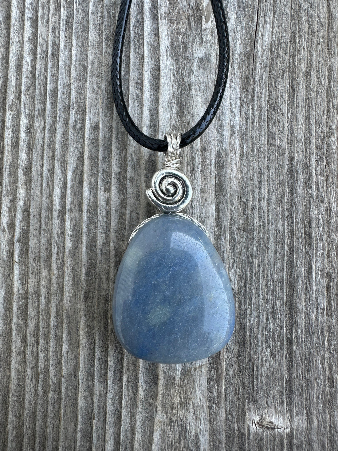 Blue Quartz for Release & Strength. Swirl to Signify Consciousness