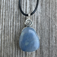 Blue Quartz for Release & Strength. Swirl to Signify Consciousness