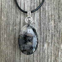 Tourmalated Quartz to Strengthen Auric Field, Bring Energy and Protection. Swirl Signifies Consciousness