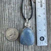 Blue Quartz for Release & Strength. Swirl to Signify Consciousness