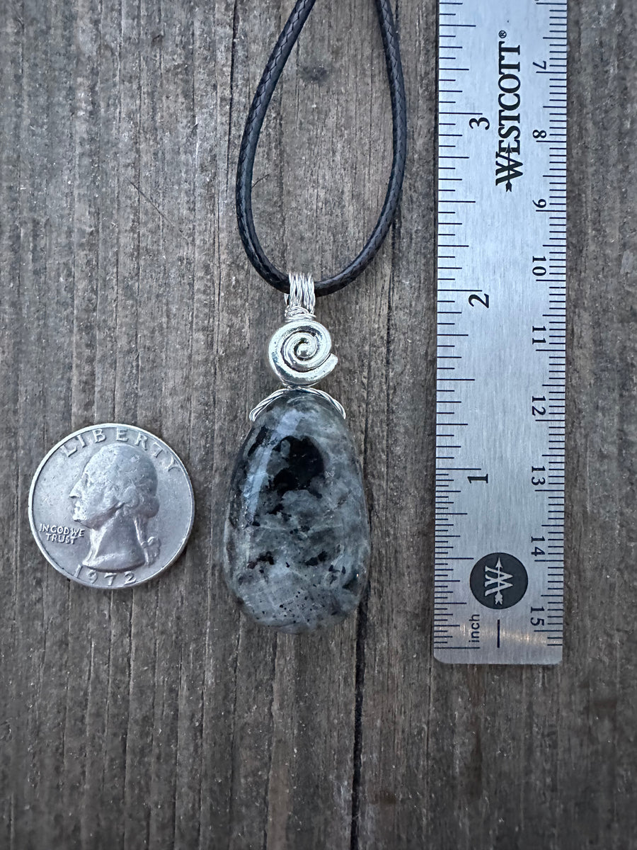 Larvikite Necklace for Connecting Ego and Soul Energies to Inspire Spiritual Growth.