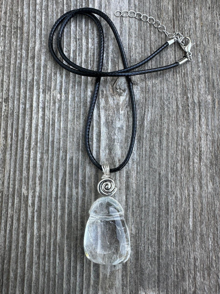 Rock Crystal for Wisdom, Loyalty and Protection. Swirl to Signify Consciousness.