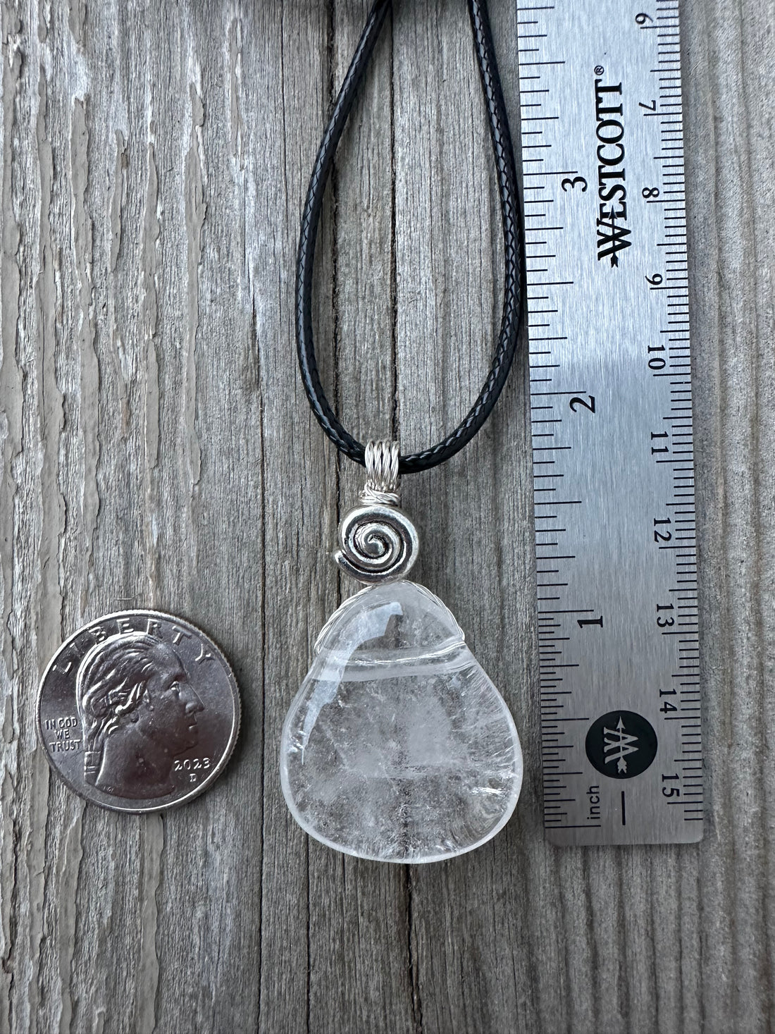 Rock Crystal for Wisdom, Loyalty and Protection. Swirl to Signify Consciousness.