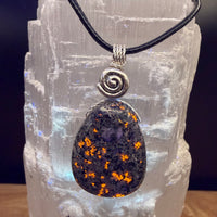 Yooperlite Necklace for Balance, Tranquility and Clarity. Spiral to Signify Consciousness.