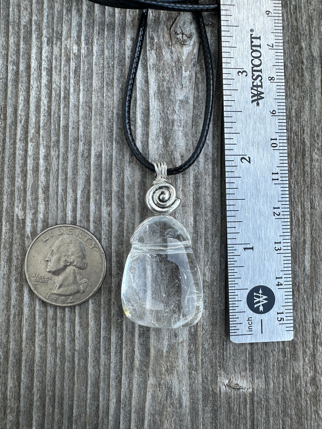 Rock Crystal for Wisdom, Loyalty and Protection. Swirl to Signify Consciousness.