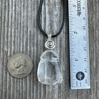 Rock Crystal for Wisdom, Loyalty and Protection. Swirl to Signify Consciousness.