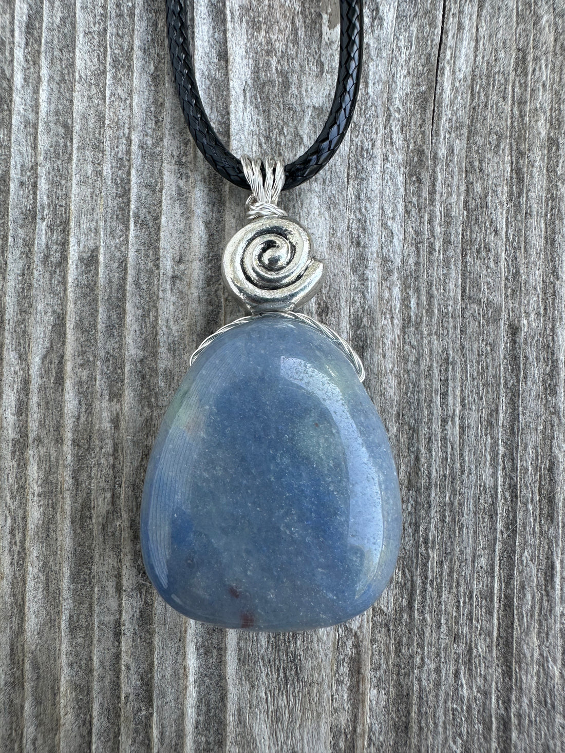 Blue Quartz for Release & Strength. Swirl to Signify Consciousness