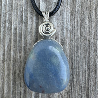 Blue Quartz for Release & Strength. Swirl to Signify Consciousness