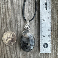 Tourmalated Quartz to Strengthen Auric Field, Bring Energy and Protection. Swirl Signifies Consciousness