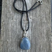 Blue Quartz for Release & Strength. Swirl to Signify Consciousness