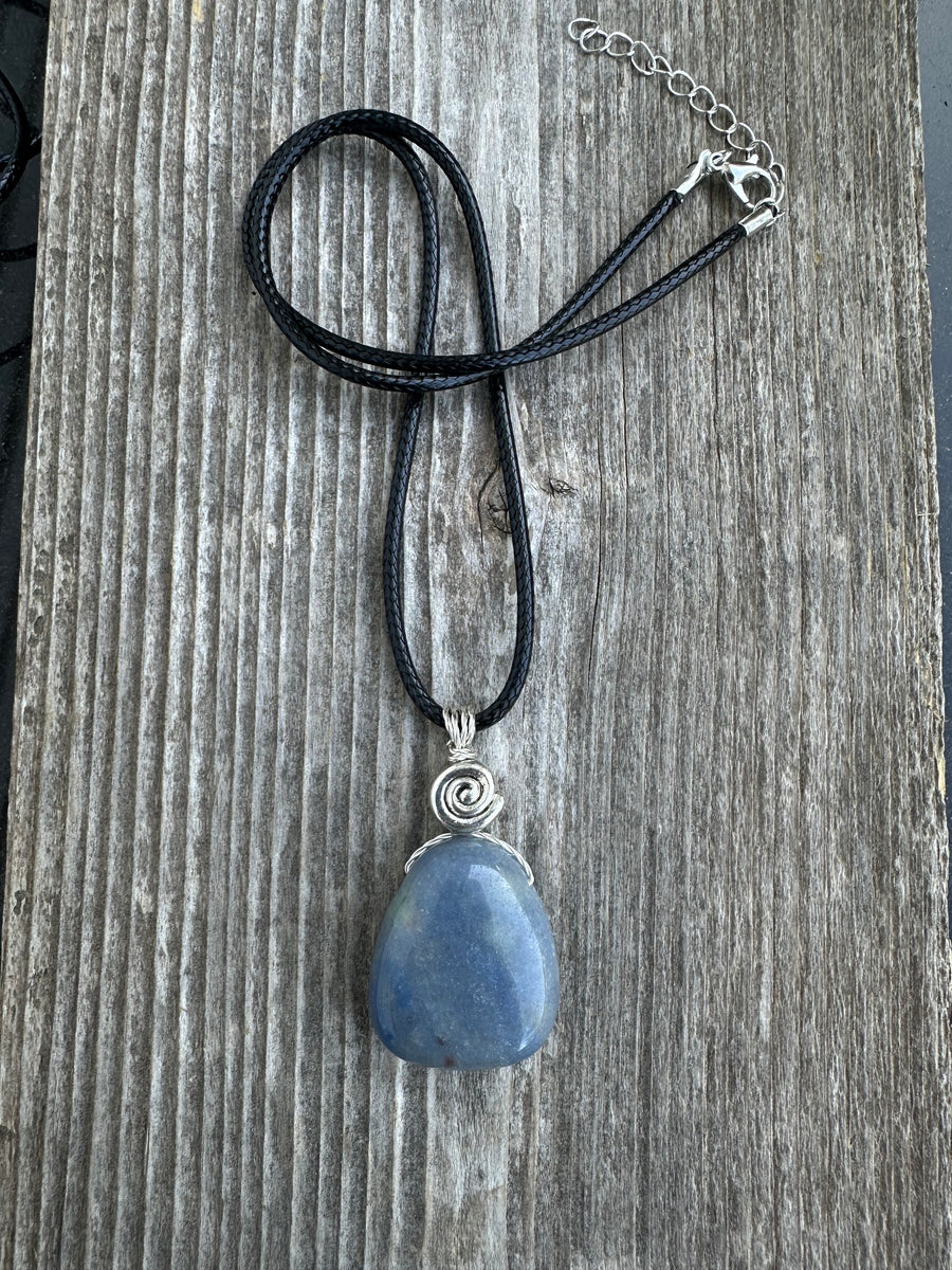 Blue Quartz for Release & Strength. Swirl to Signify Consciousness