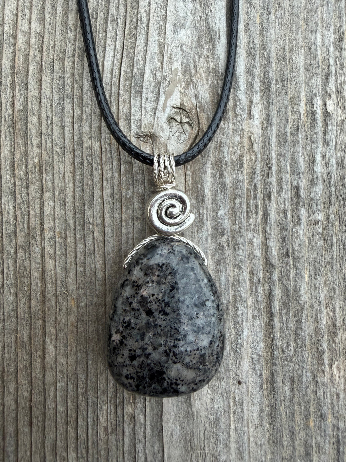 Yooperlite Necklace for Balance, Tranquility and Clarity. Spiral to Signify Consciousness.