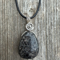 Yooperlite Necklace for Balance, Tranquility and Clarity. Spiral to Signify Consciousness.