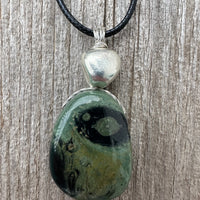 Kambaba Jasper for Peace, Grounding & Restful Sleep. Pewter Accent Piece.