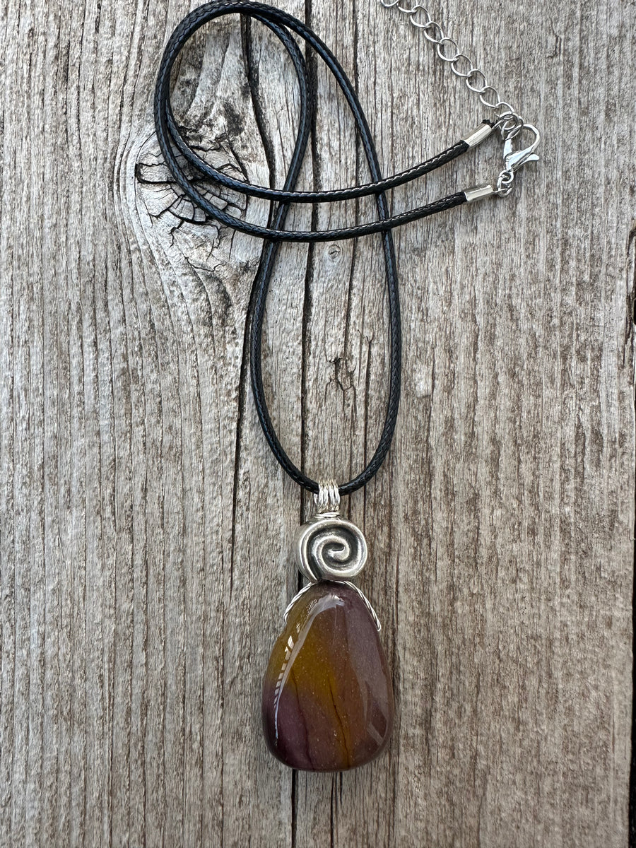 Mookaite Jasper for Options, Balance and New Experiences. Pewter Accent.