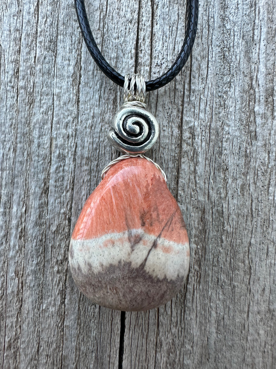 Celestobarite  Necklace - Shaman Stone for Spiritual Awakening. Swirl Signifies Consciousness