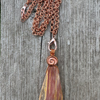 Petrified Wood Necklace for Transformation and Releasing Negativity. Swirl Signifies Consciousness.