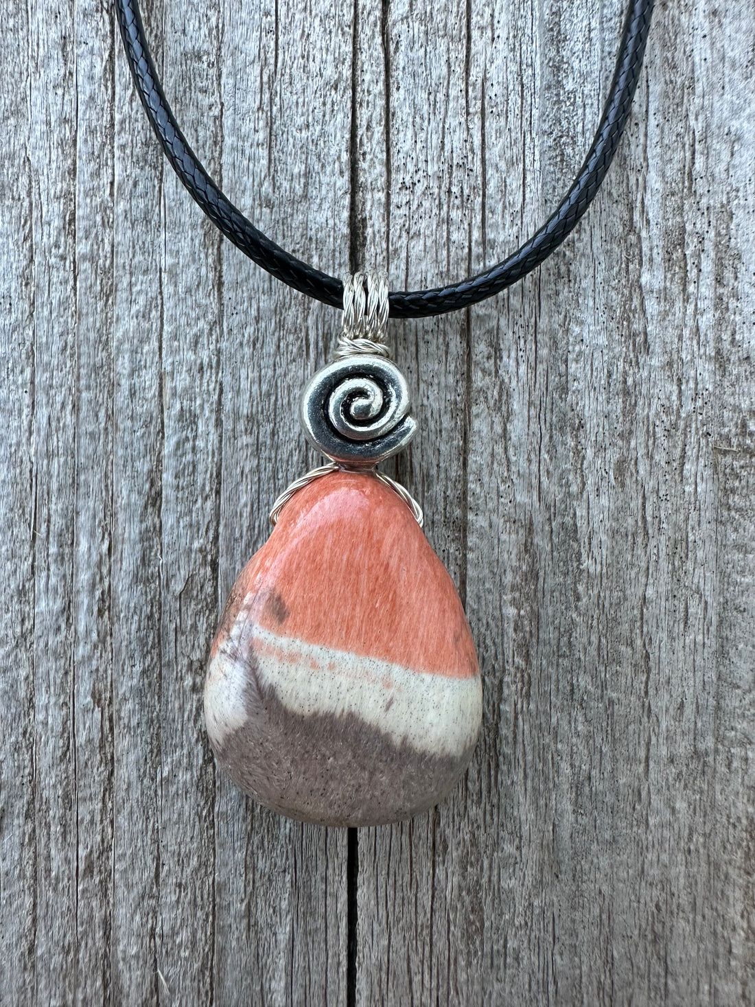 Celestobarite  Necklace - Shaman Stone for Spiritual Awakening. Swirl Signifies Consciousness