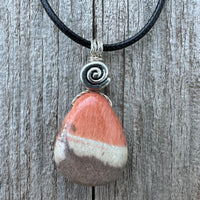 Celestobarite  Necklace - Shaman Stone for Spiritual Awakening. Swirl Signifies Consciousness