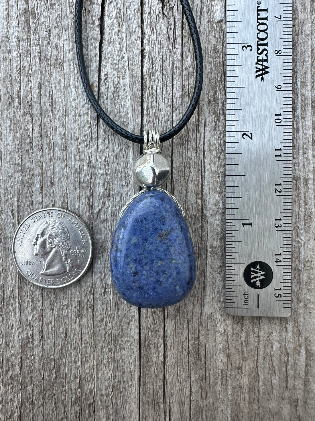 Dumortierite Pendant for Bringing Synchronization to Further Your Dreams. Swirl Signifies Consciousness