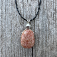 Sunstone Necklace for Positive Outlook, Good Fortune & Vitality. Swirl to Signify Consciousness.