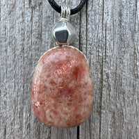 Sunstone Necklace for Positive Outlook, Good Fortune & Vitality. Swirl to Signify Consciousness.