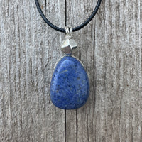 Dumortierite Pendant for Bringing Synchronization to Further Your Dreams. Swirl Signifies Consciousness