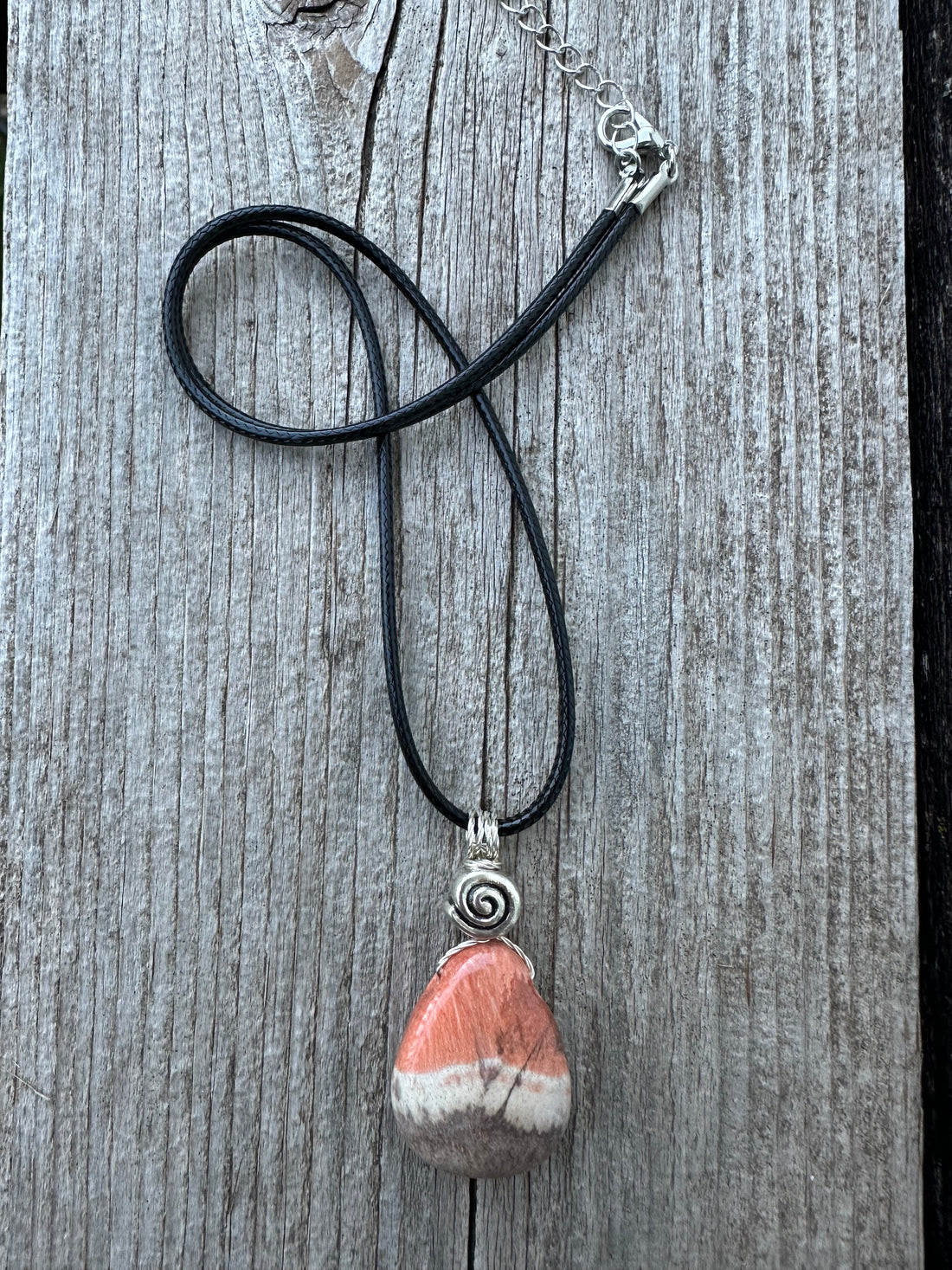 Celestobarite  Necklace - Shaman Stone for Spiritual Awakening. Swirl Signifies Consciousness