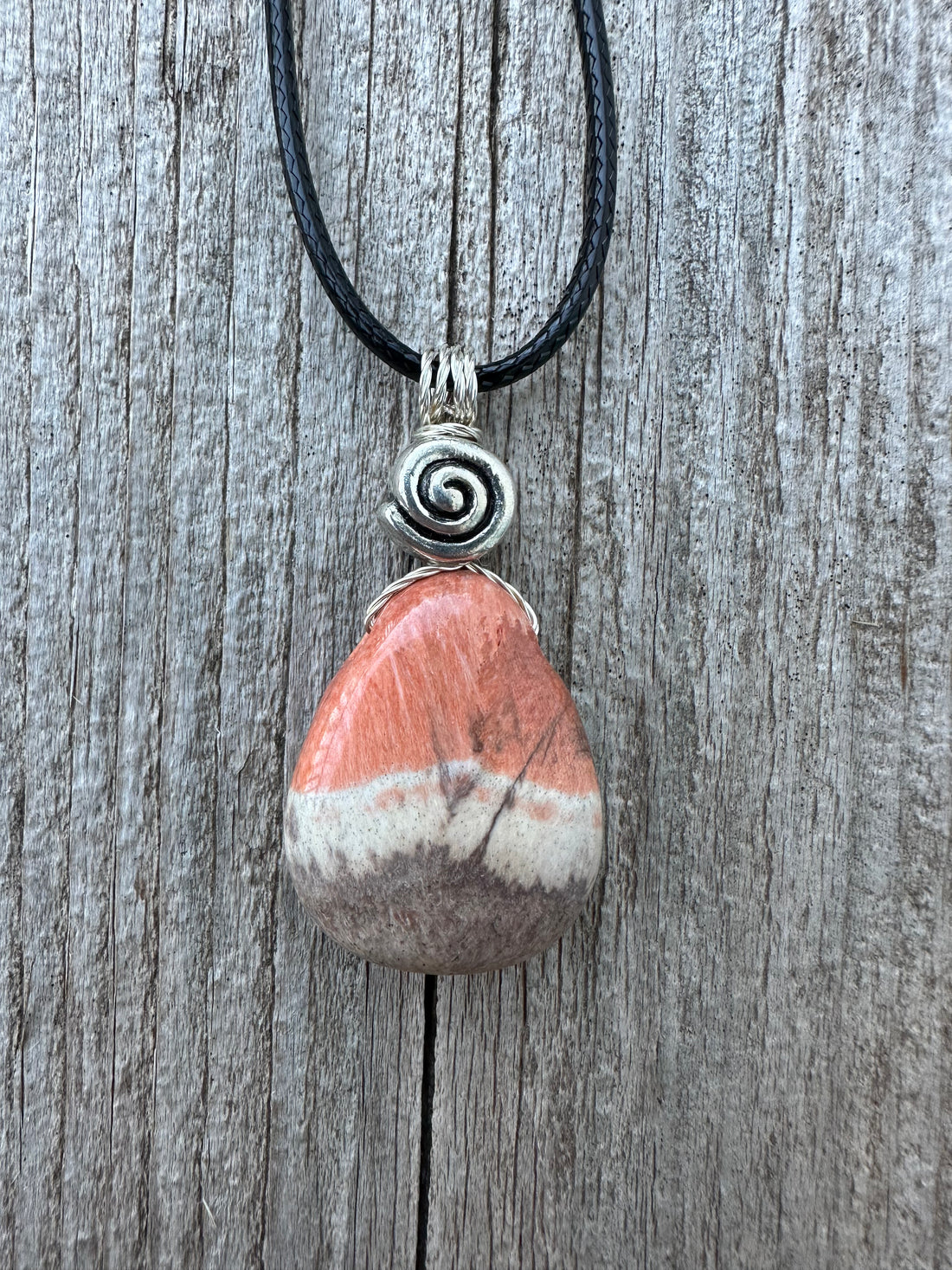 Celestobarite  Necklace - Shaman Stone for Spiritual Awakening. Swirl Signifies Consciousness