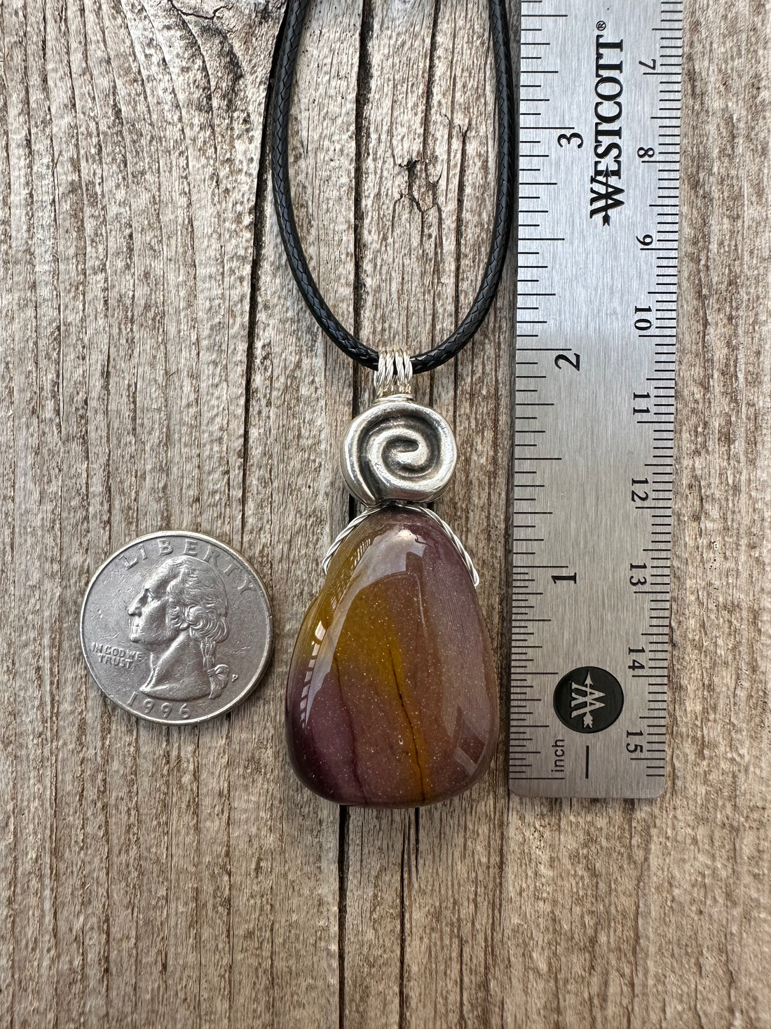 Mookaite Jasper for Options, Balance and New Experiences. Pewter Accent.